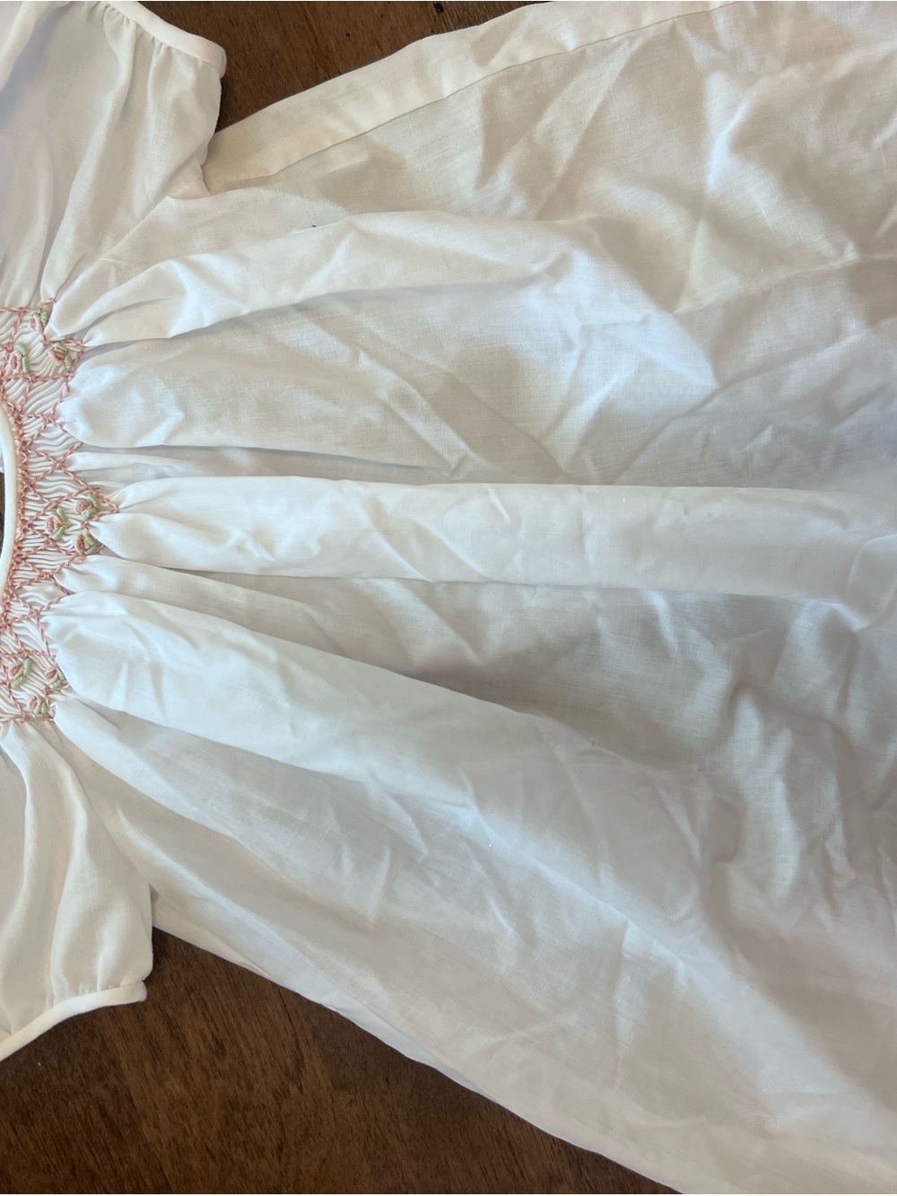 Baby Girls Classic White Smocked Girls' Dress, Blessing Gown, Baptism outfit